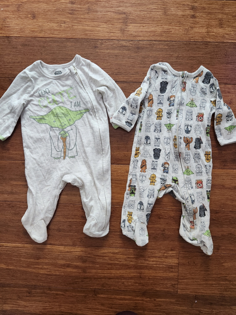 Star Wars Baby Yoda One-Piece Footed Zipper Sleepers Pajamas, 0-3 Months